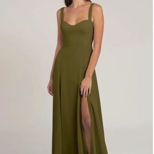 Jenny Yoo Harris Bridesmaid Dress Size 8 in Olive